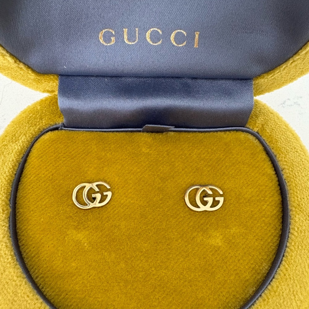 Gucci Gold Interlocking GG Stud Earrings